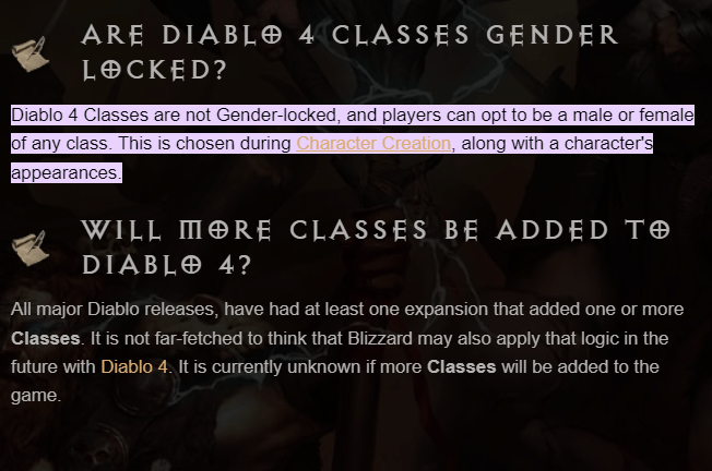 How Gender Locked Classes Work in Diablo 4