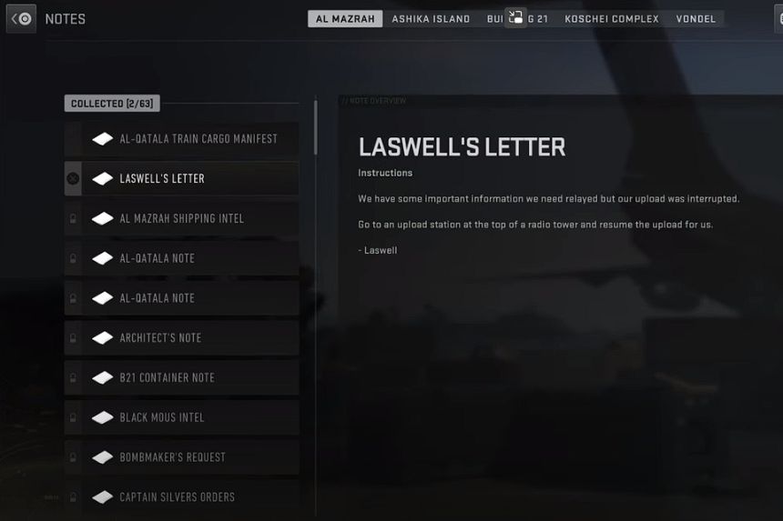 Warzone 2 DMZ- Guide to Complete the 'Read Laswell's Letter in the Notes Menu and Complete the Requested Tasks' Mission
