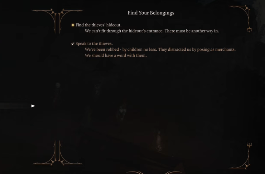 Baldur's Gate 3 Find Your Belongings Walkthrough.