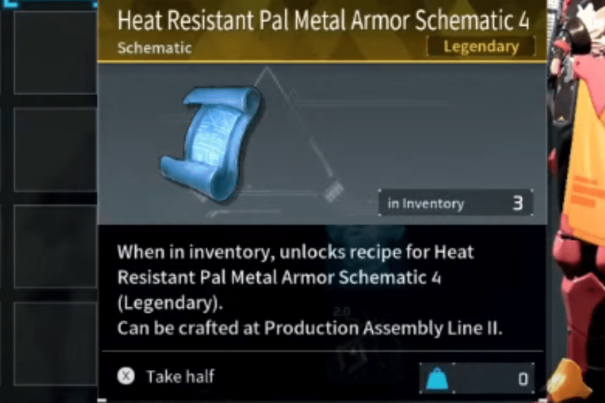 Palworld - How to Get Legendary Heat and Cold Resistant Pal Metal Armor Schematic