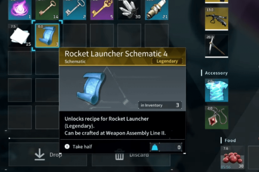 Palworld - How to Get Legendary Rocket Launcher Schematic
